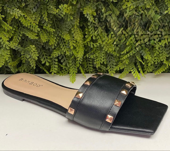 Black Stud Sandals