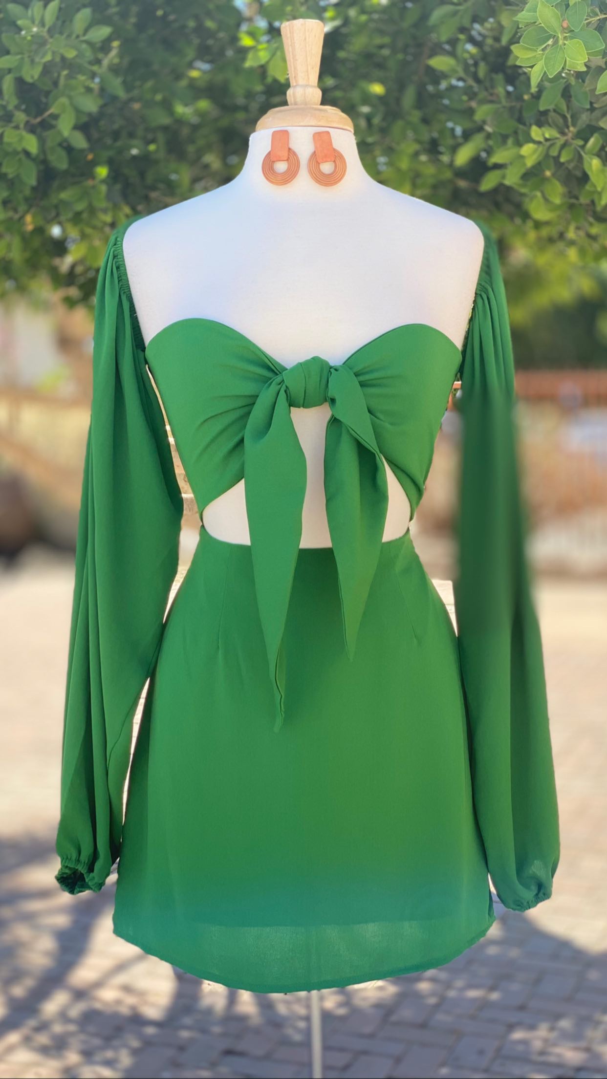Green Front Bow Dress