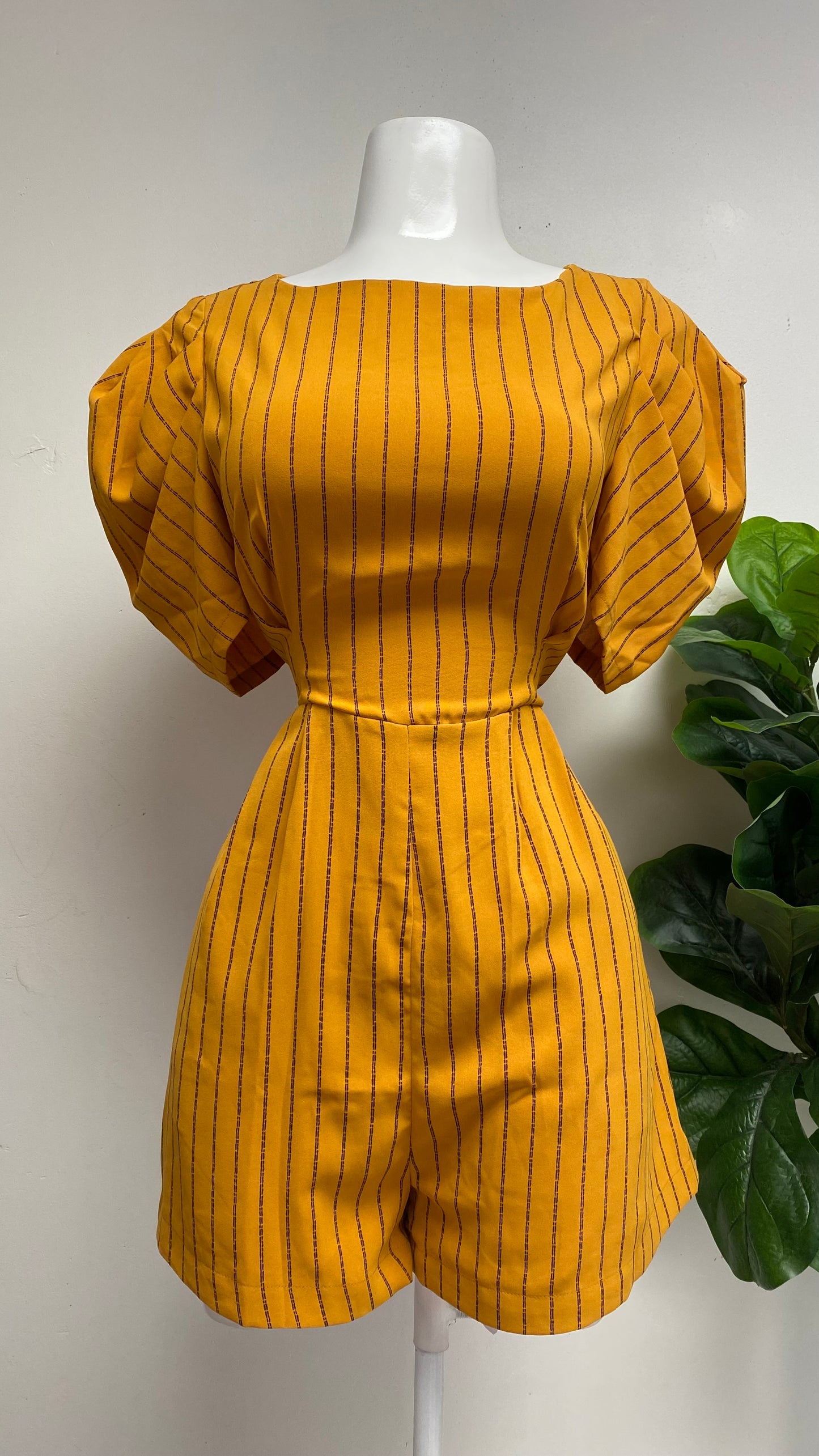 Orange Striped Romper