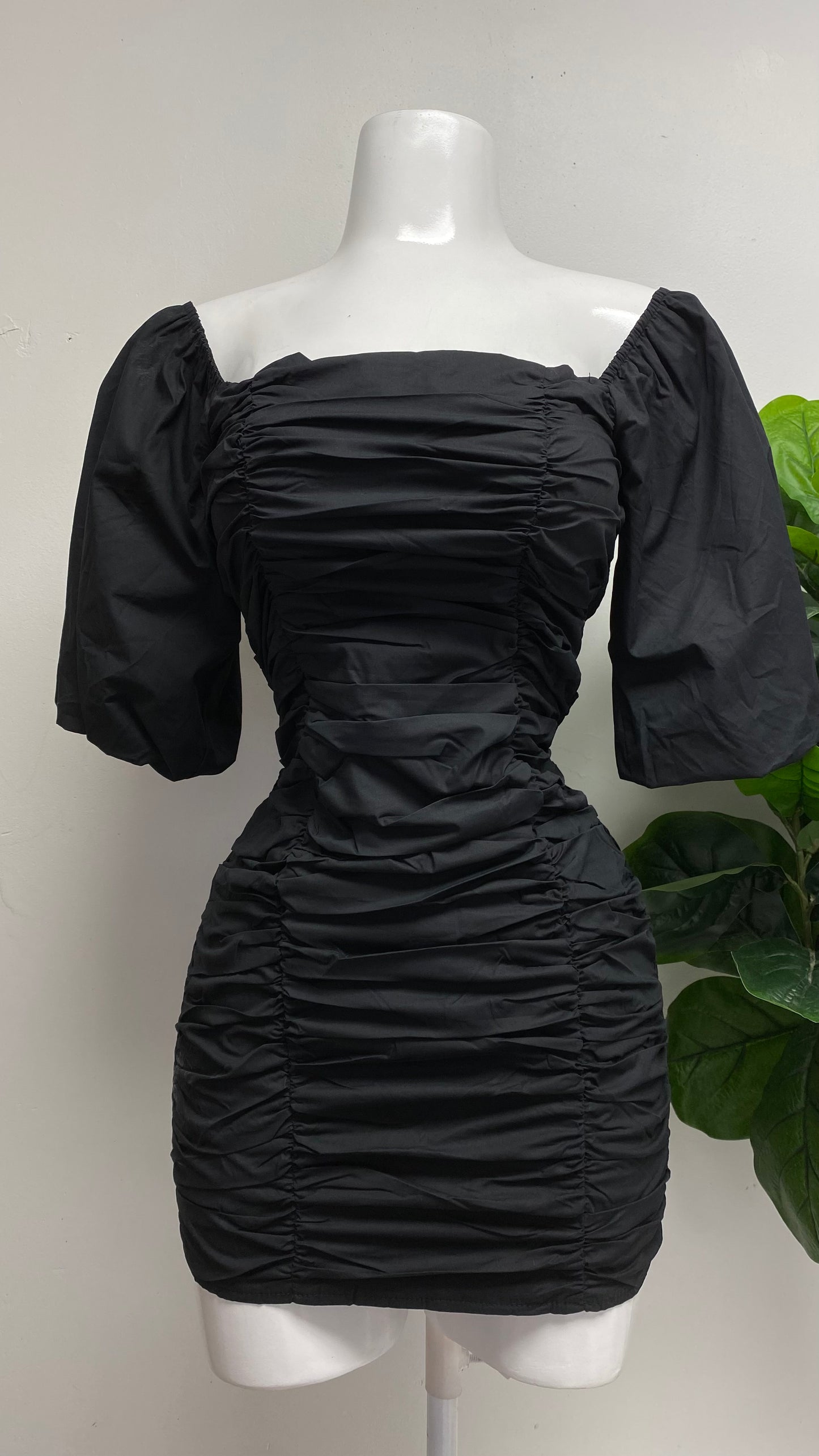Black Ruched Dress