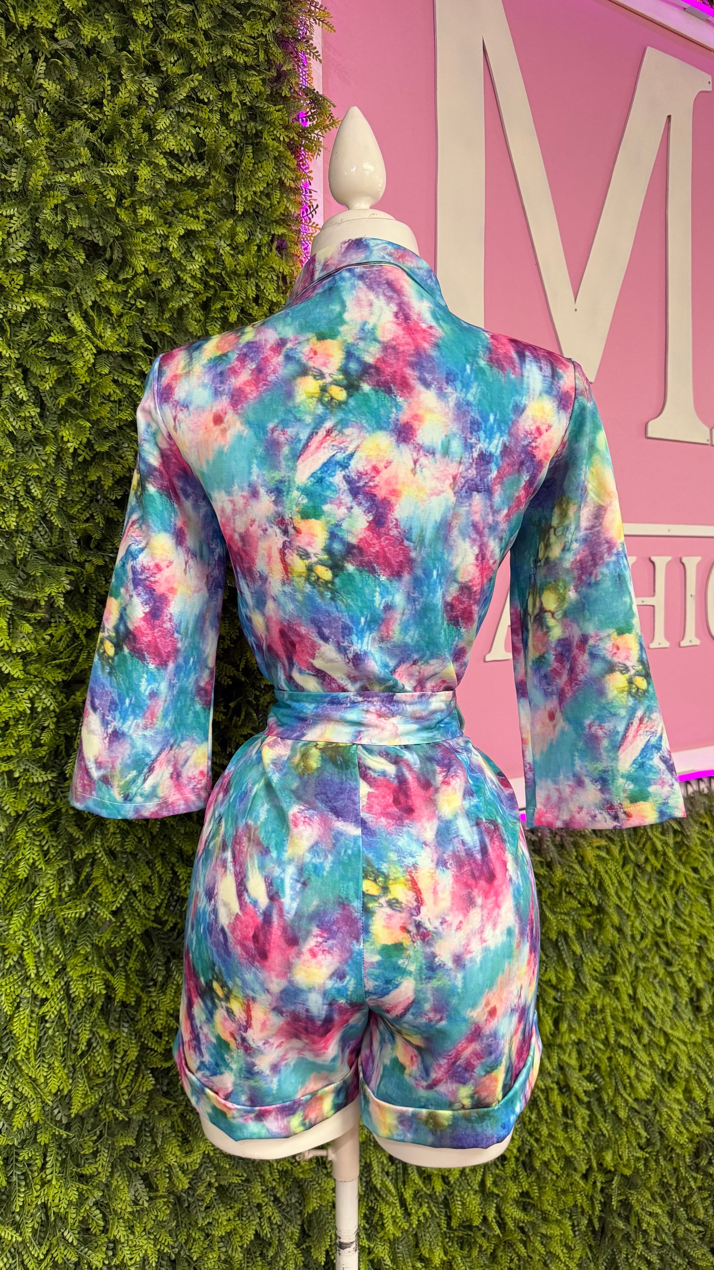 Multicolor Tie-dye Romper