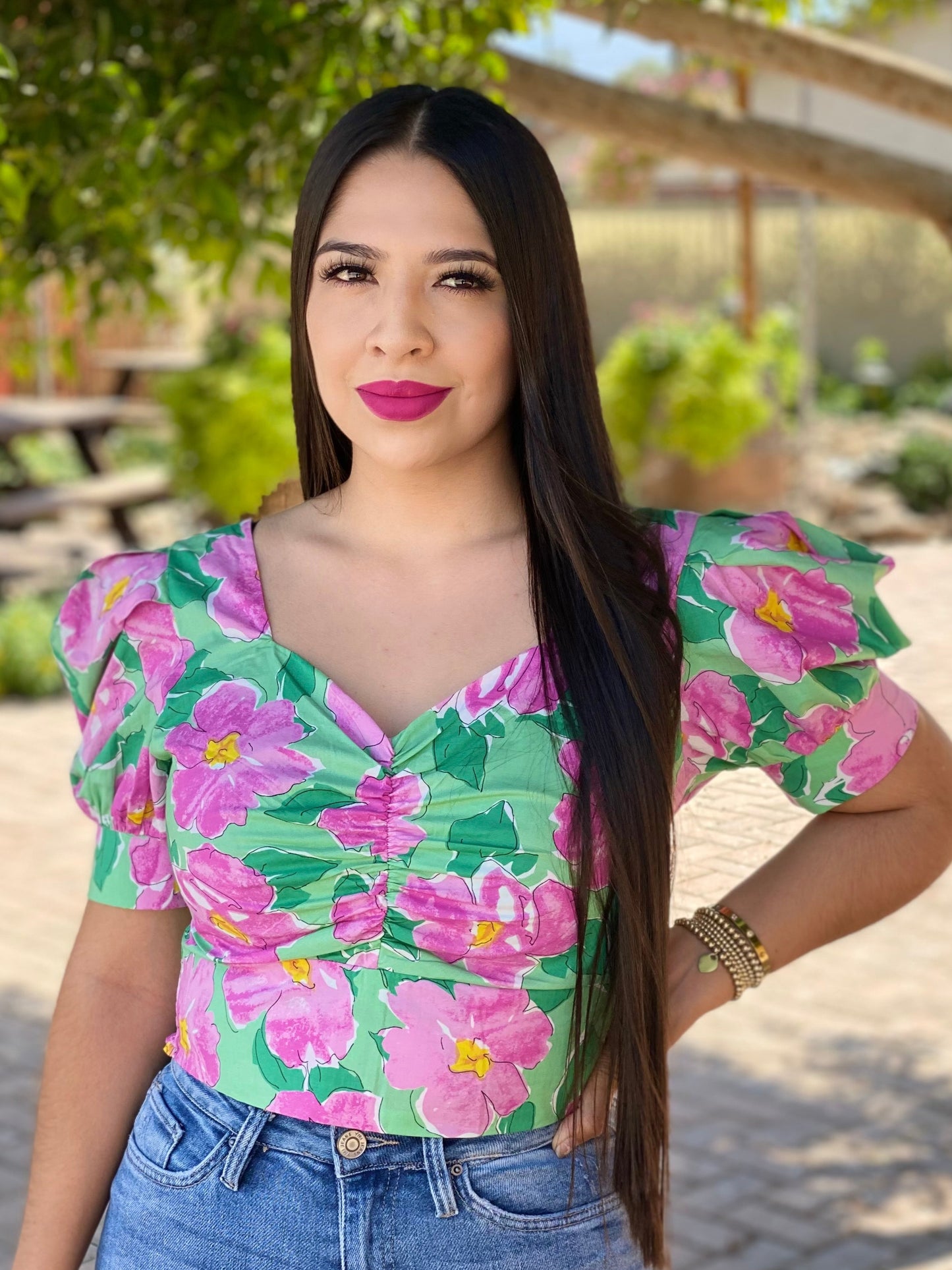 Floral Elastic Top