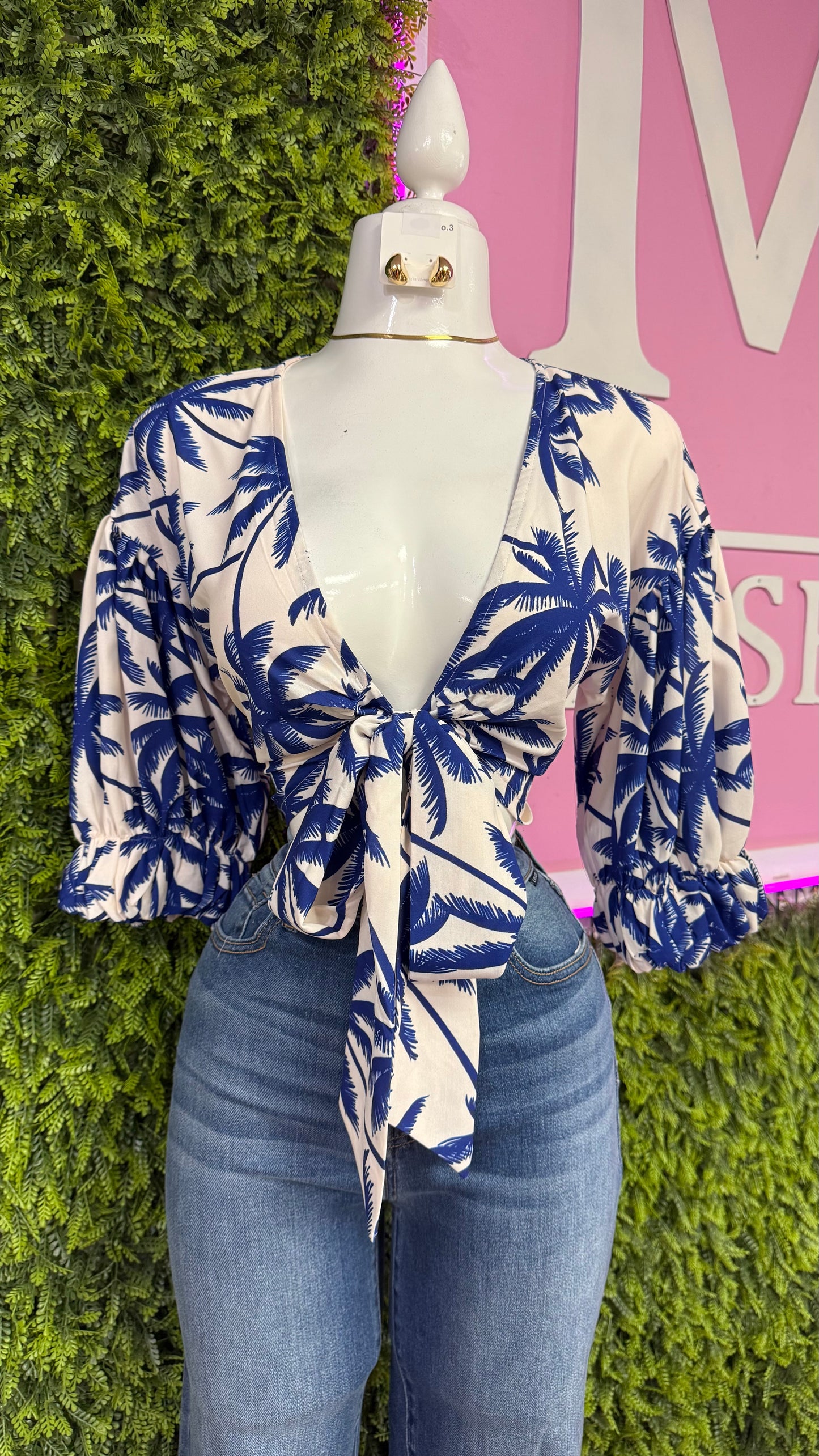 Tropical Front Tie Top