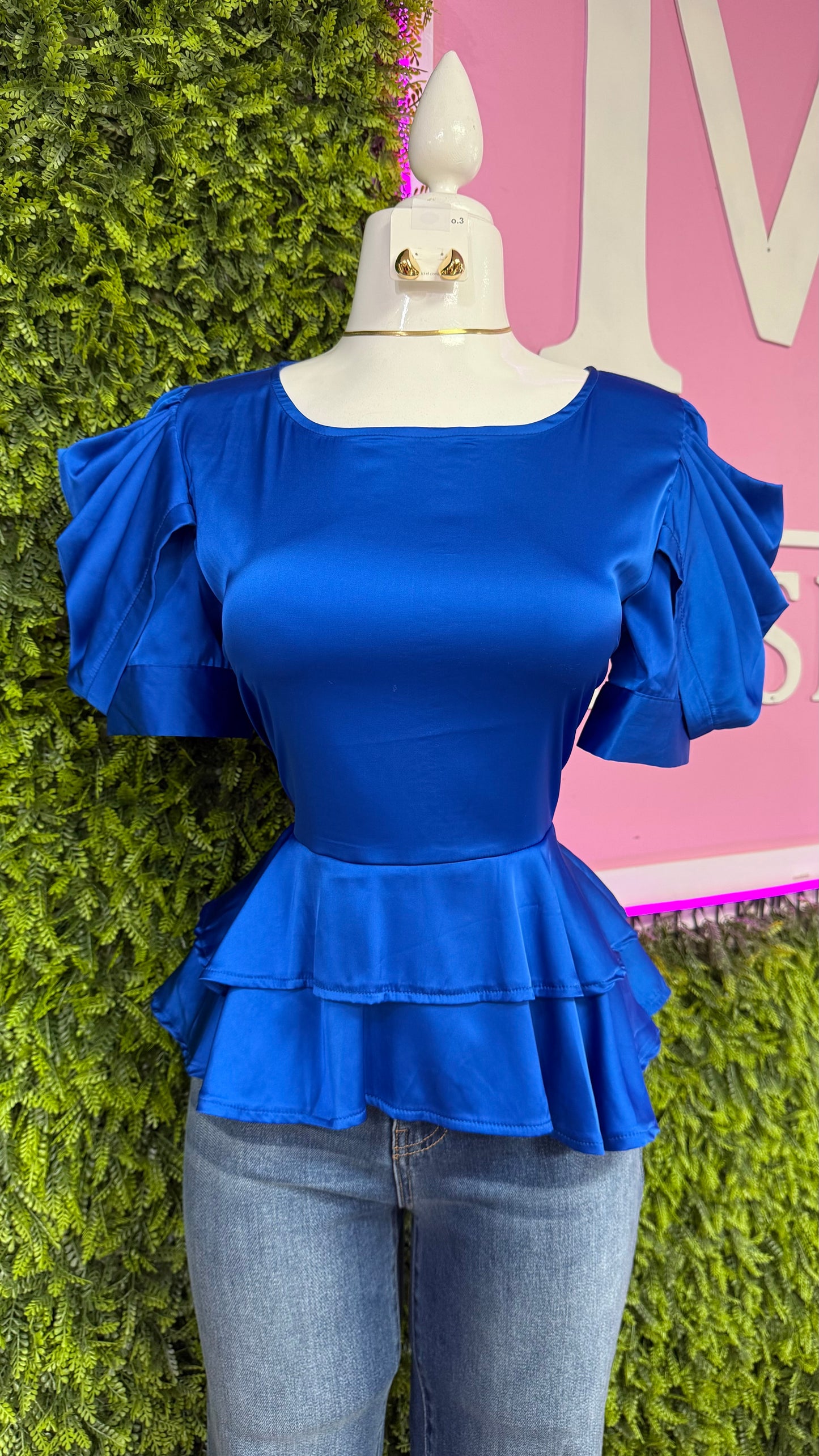 Royal Blue Satin Top