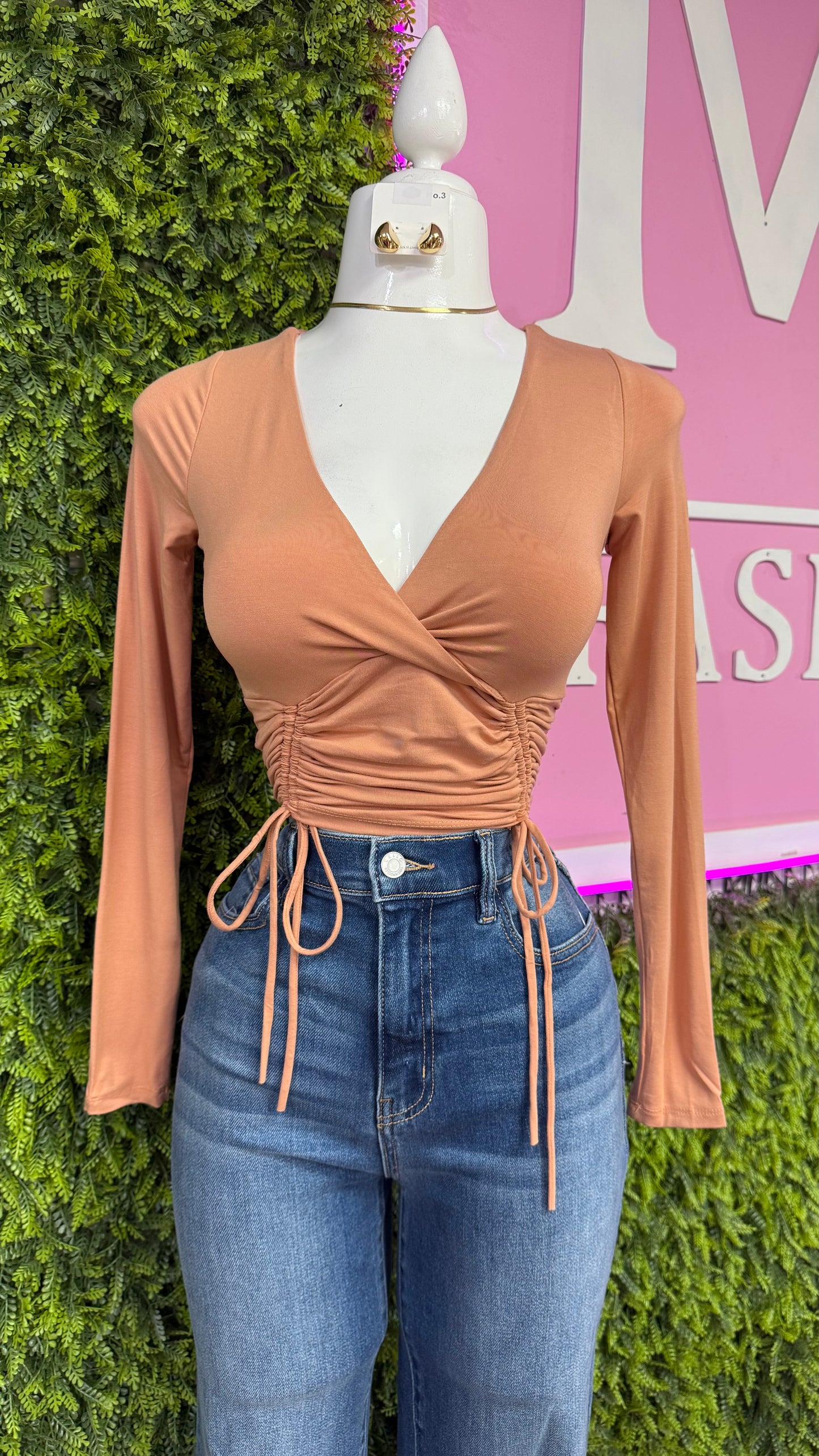 Long Sleeve Ruched Top