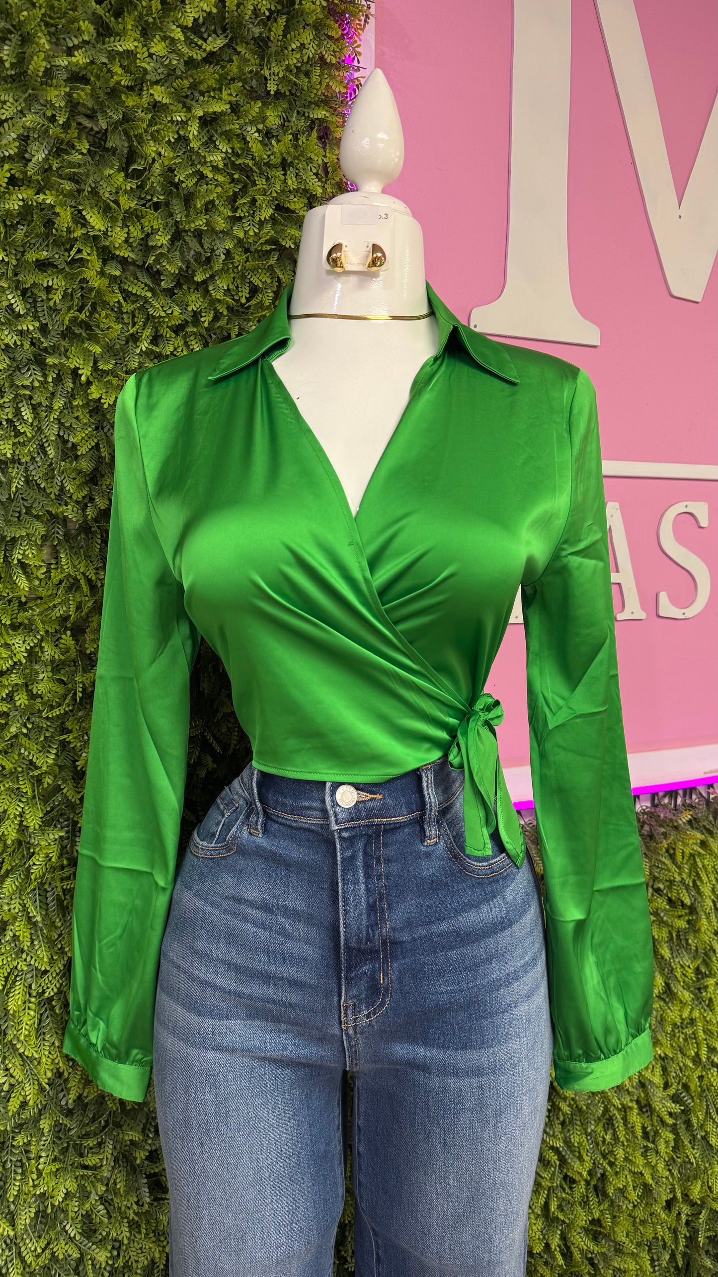 Satin Long Sleeve Top