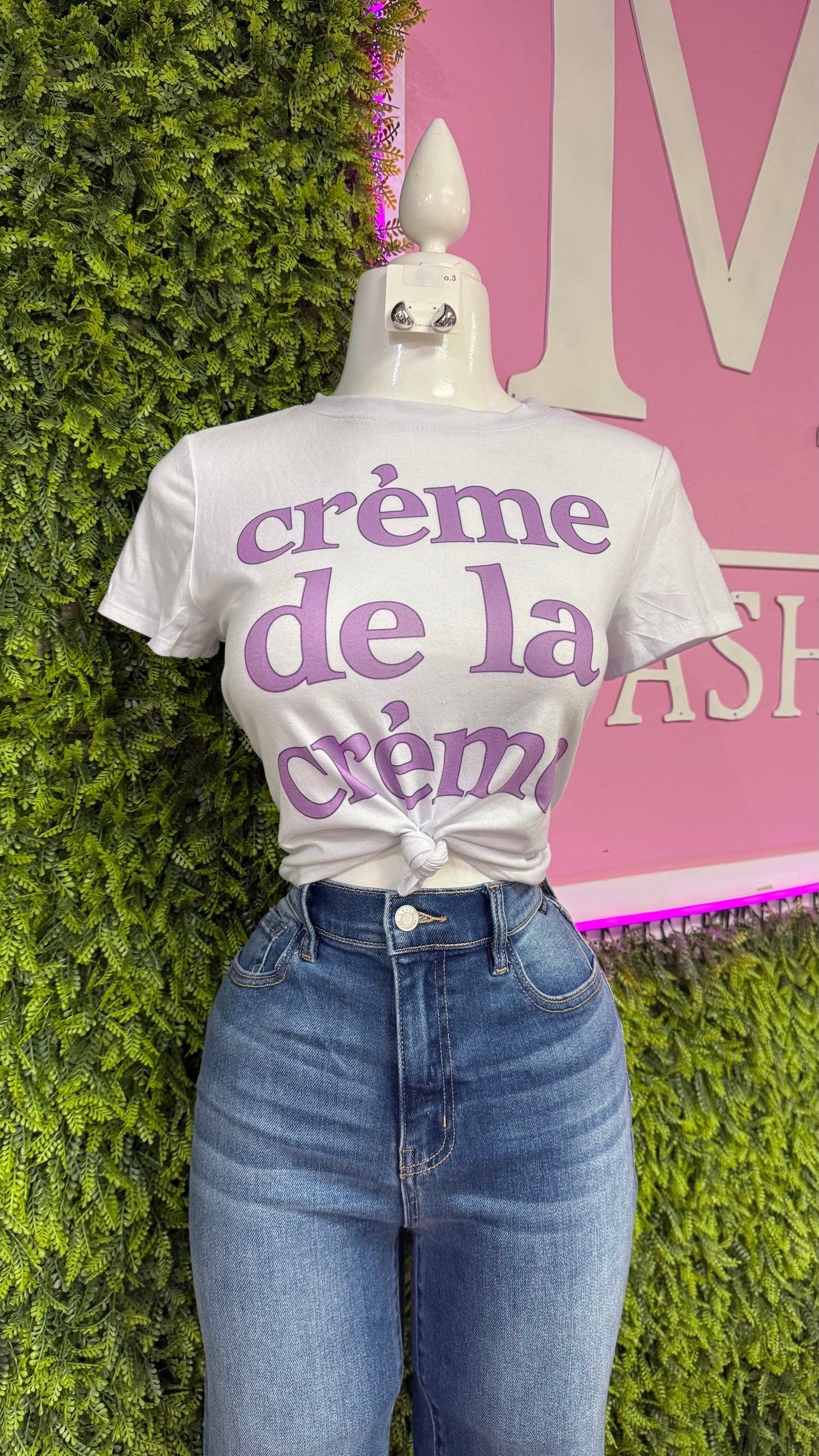 Creme Graphic Top