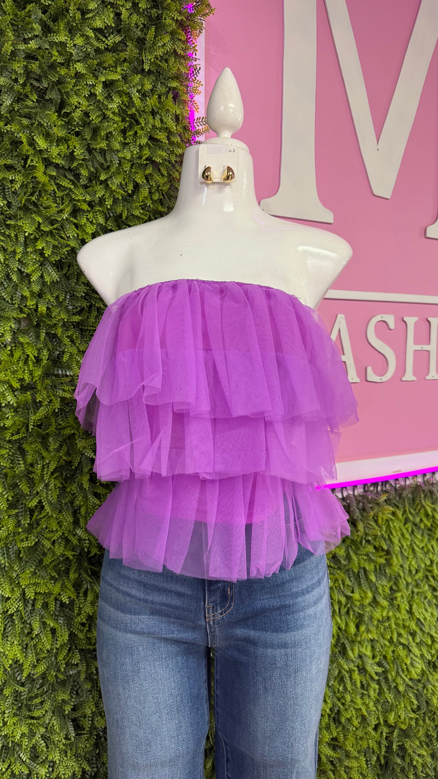 Strapless Ruffle Top