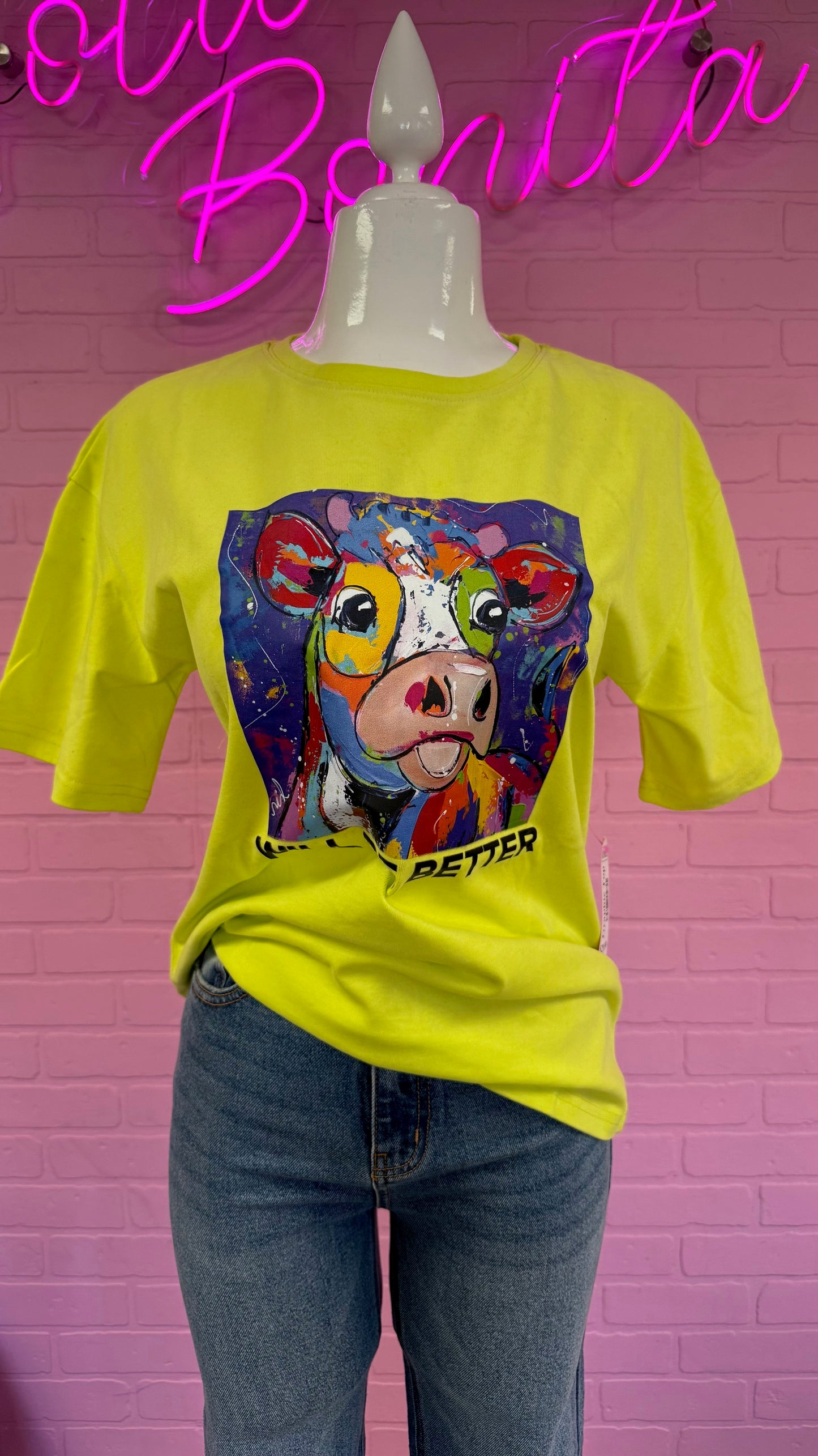 Yellow Green Graphic Top