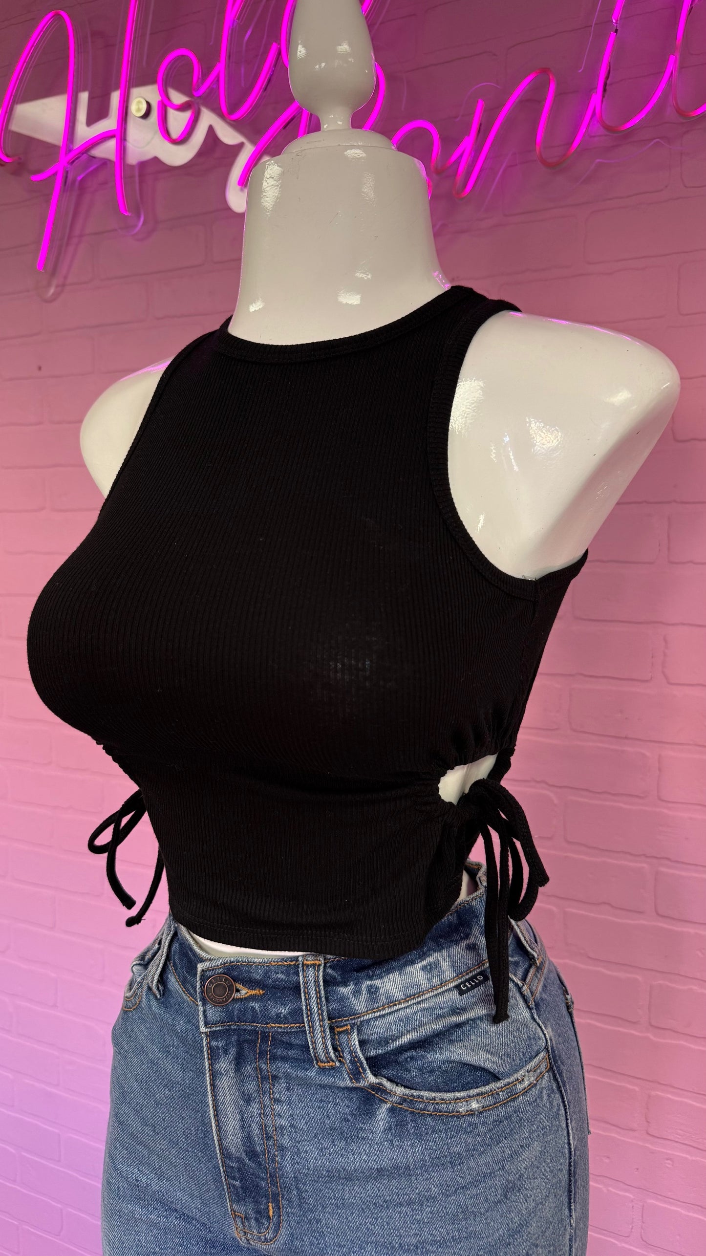 Black Cut Out Top