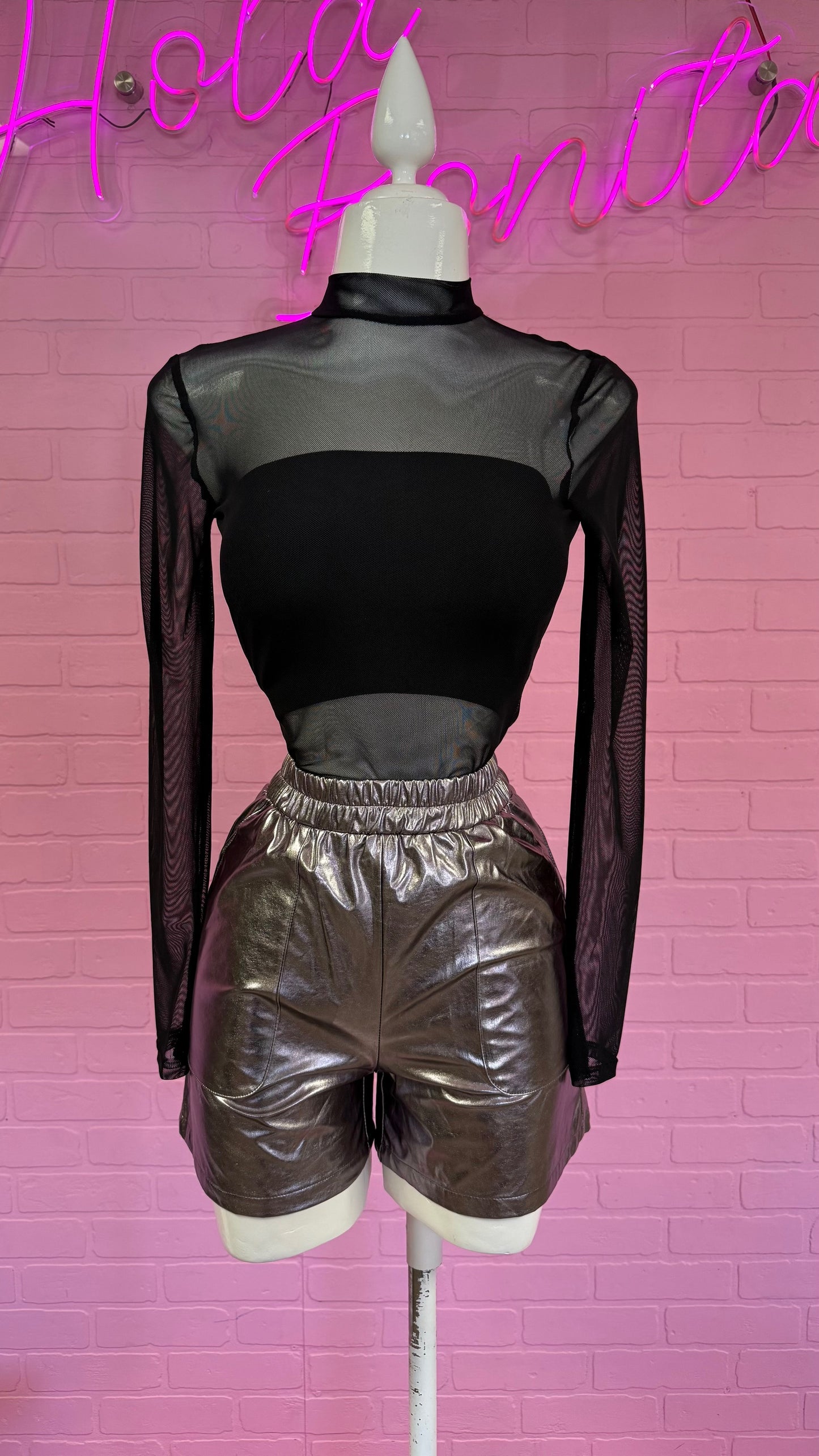 Gunmetal Metallic Shorts