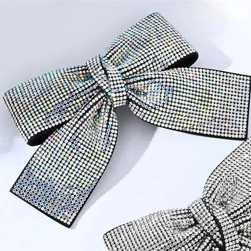 Rhinestone AB Clip Bow