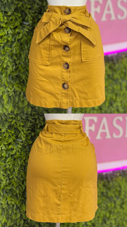 Mustard Woven Skirt