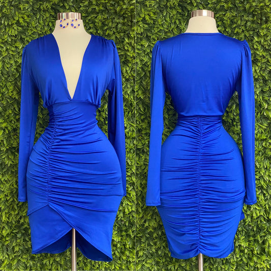 Royal Blue Satin Dress