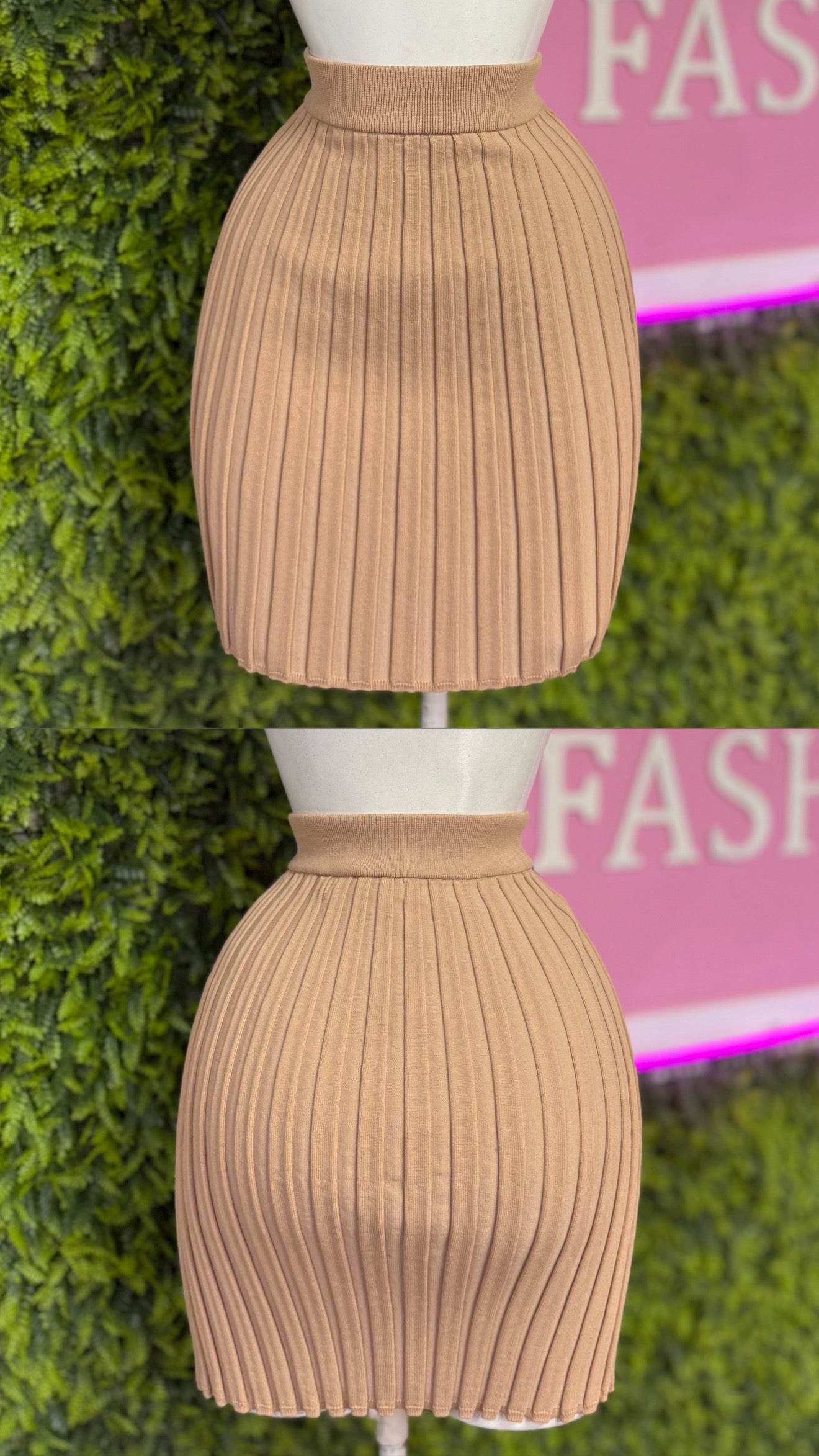 Woven Pleated Skirt