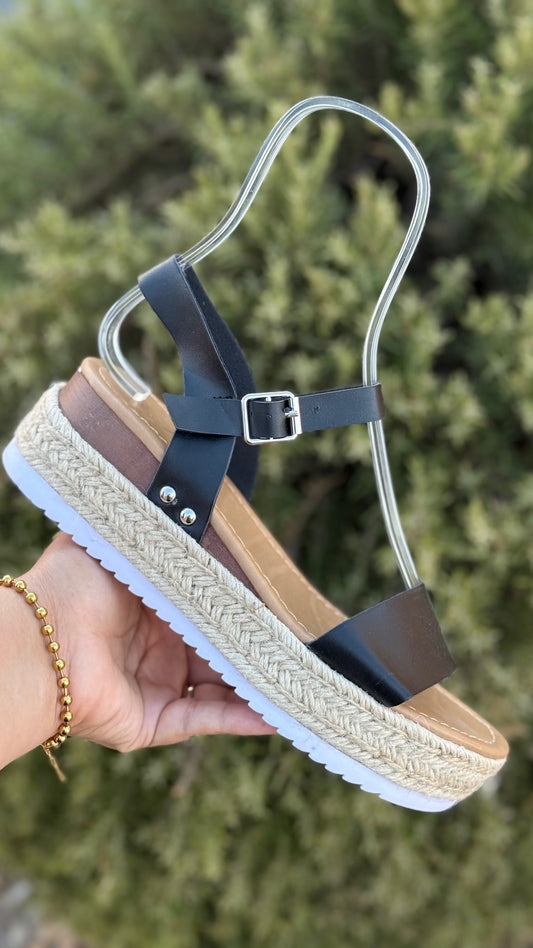 Black Espadrille Sandal