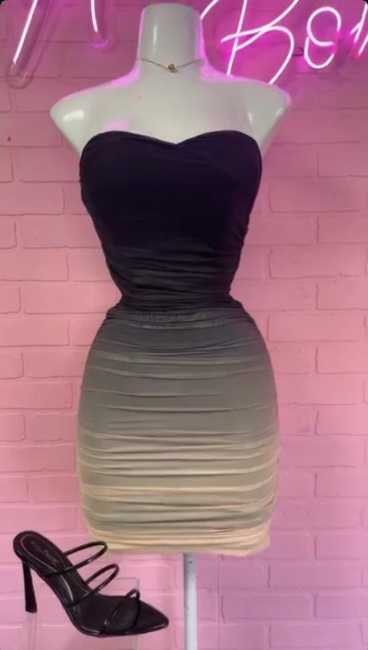 Ombre Strapless Dress