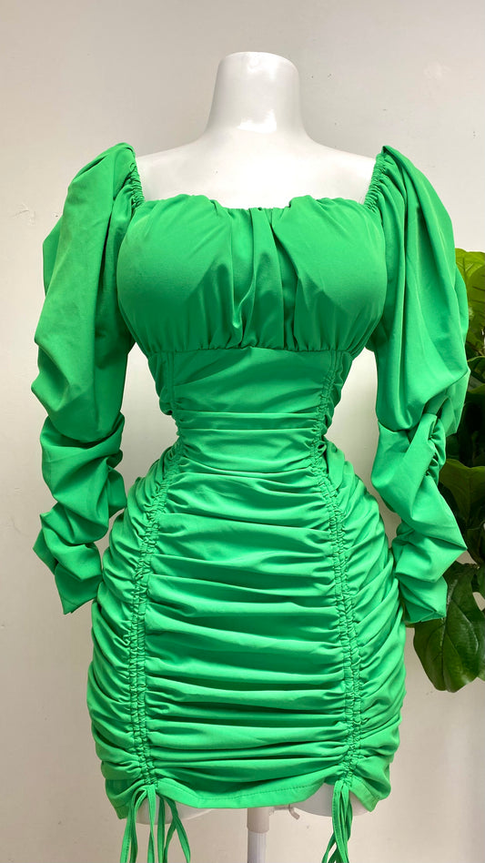 Green Ruched Dress