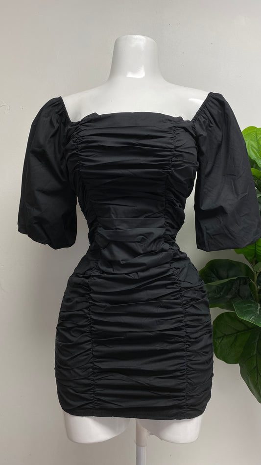 Black Ruched Dress