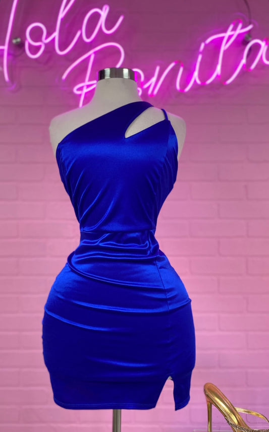 Royal Blue Satin Dress