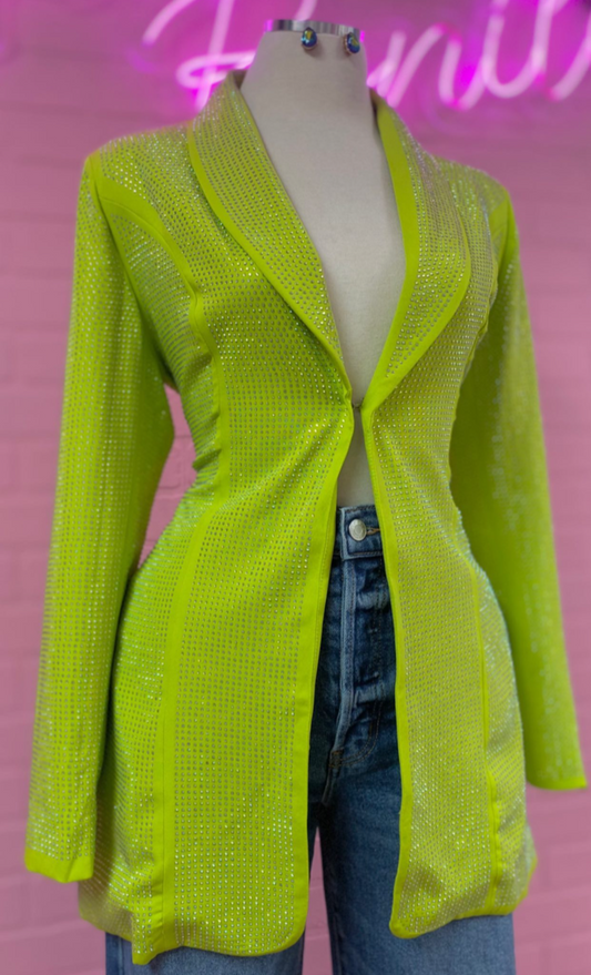 Neon Rhinestone Blazer