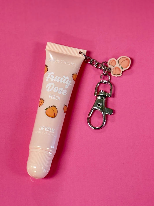 Peach Lip Balm Keychain