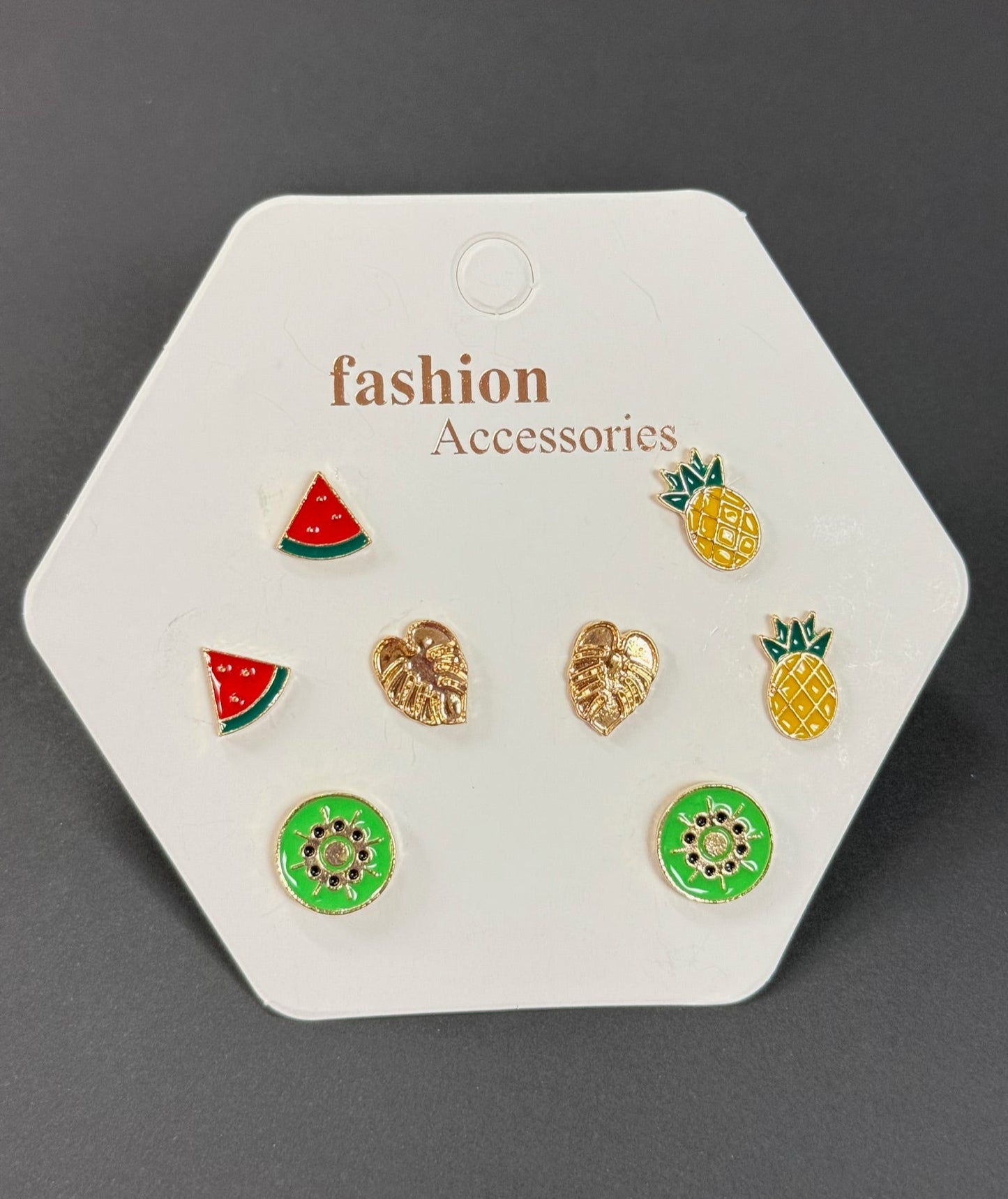 Fruit Stud Earrings (4 Pairs)