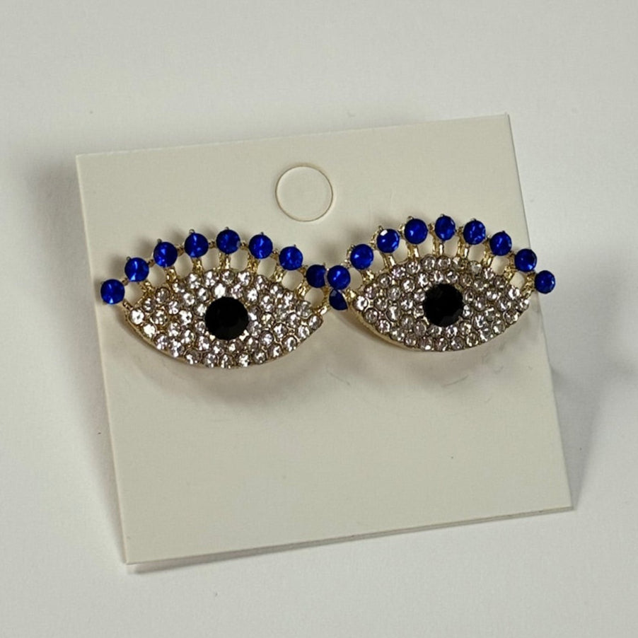 Evil Eye Stud Earrings (1 Inch)