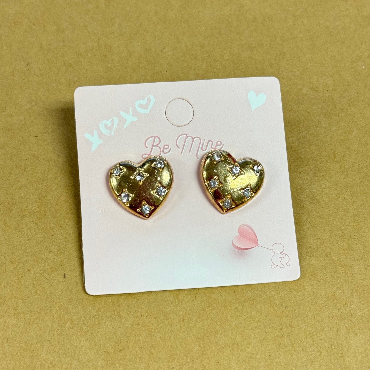 Metallic Heart Studs (1 Inch)