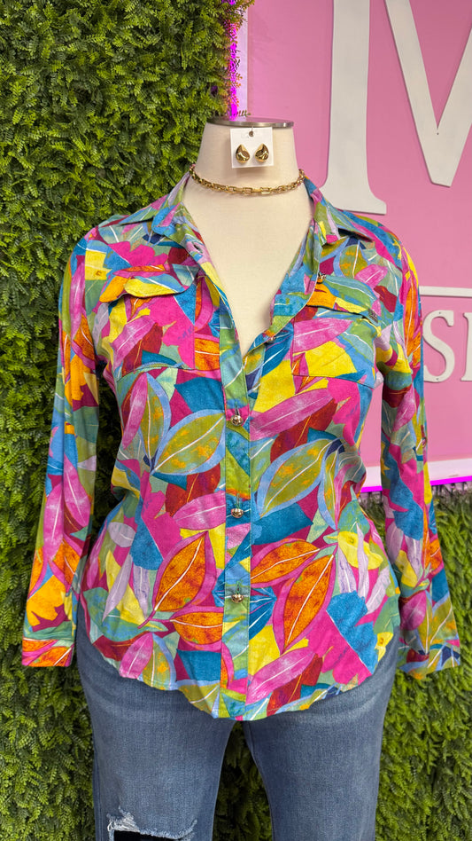 Fall Button Up Top (Curvy)
