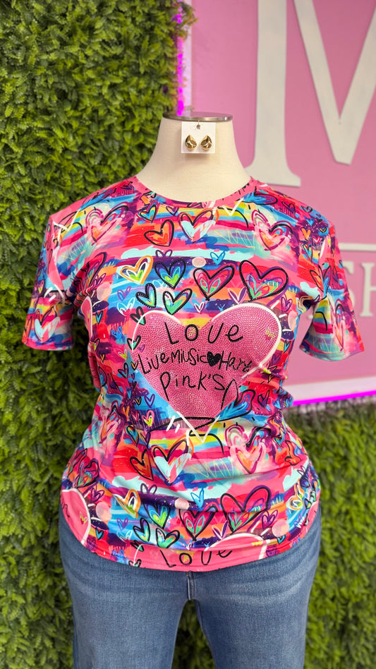 Multicolor Graphic Top (Curvy Stretchy)