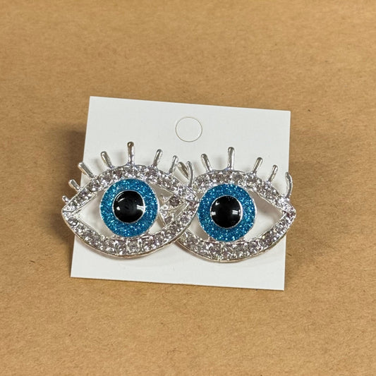 Evil Eye Stud Earrings (2 inch)