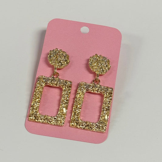 Gold Tone Earrings ( 2.5 Inches )
