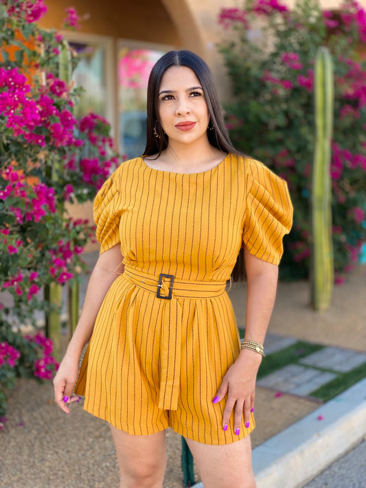 Orange Striped Romper