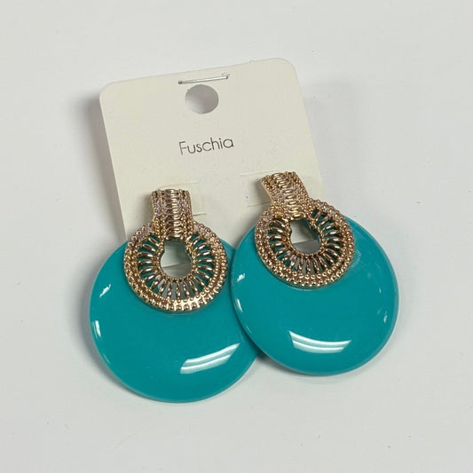 Turquoise Round Earrings (2x2 Inch)