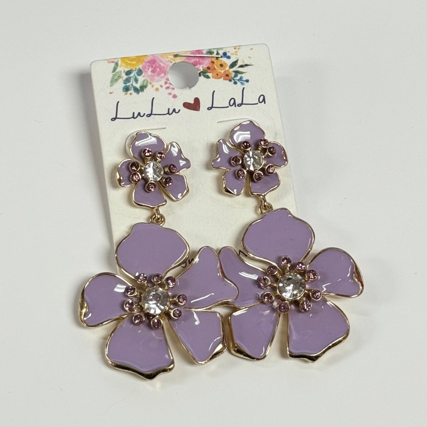 Floral Dangle Earrings (1.5x3 inch)