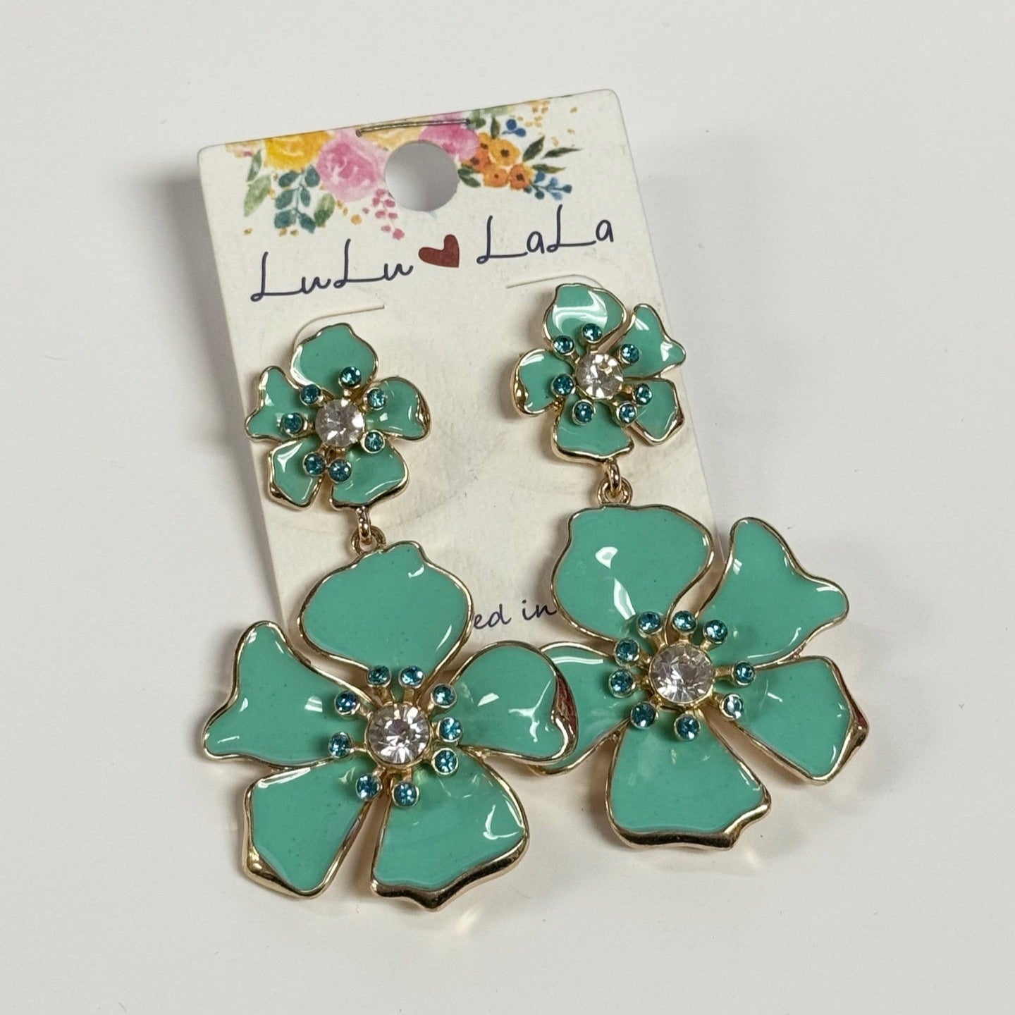 Floral Dangle Earrings (1.5x3 inch)