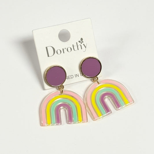 Rainbow Dangle Earrings (1x2 Inch)