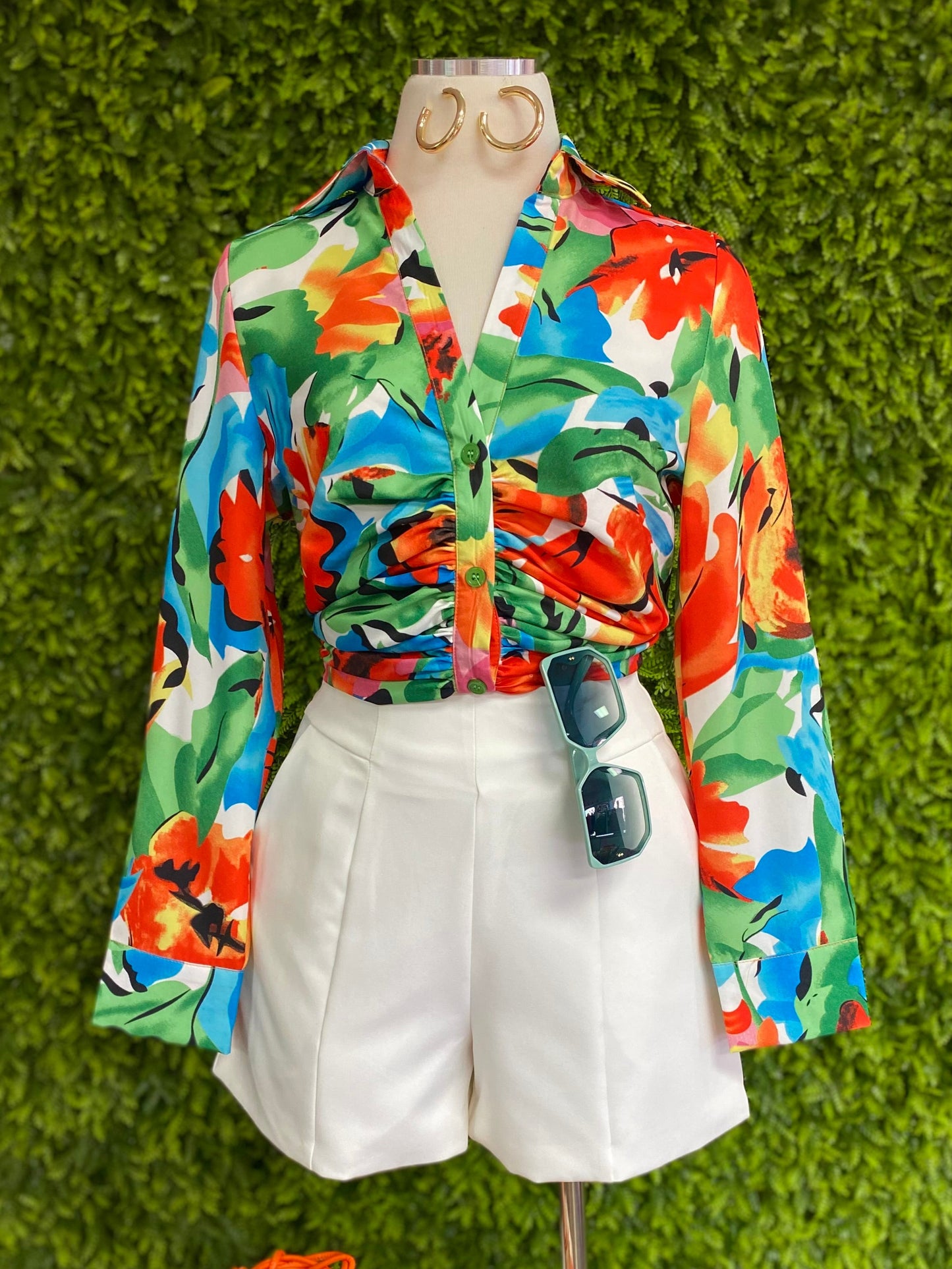 Multicolor Tropical Top
