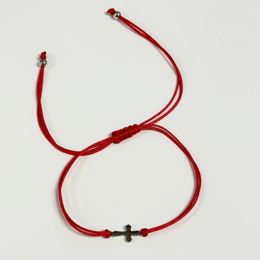 Red String Cross Bracelet