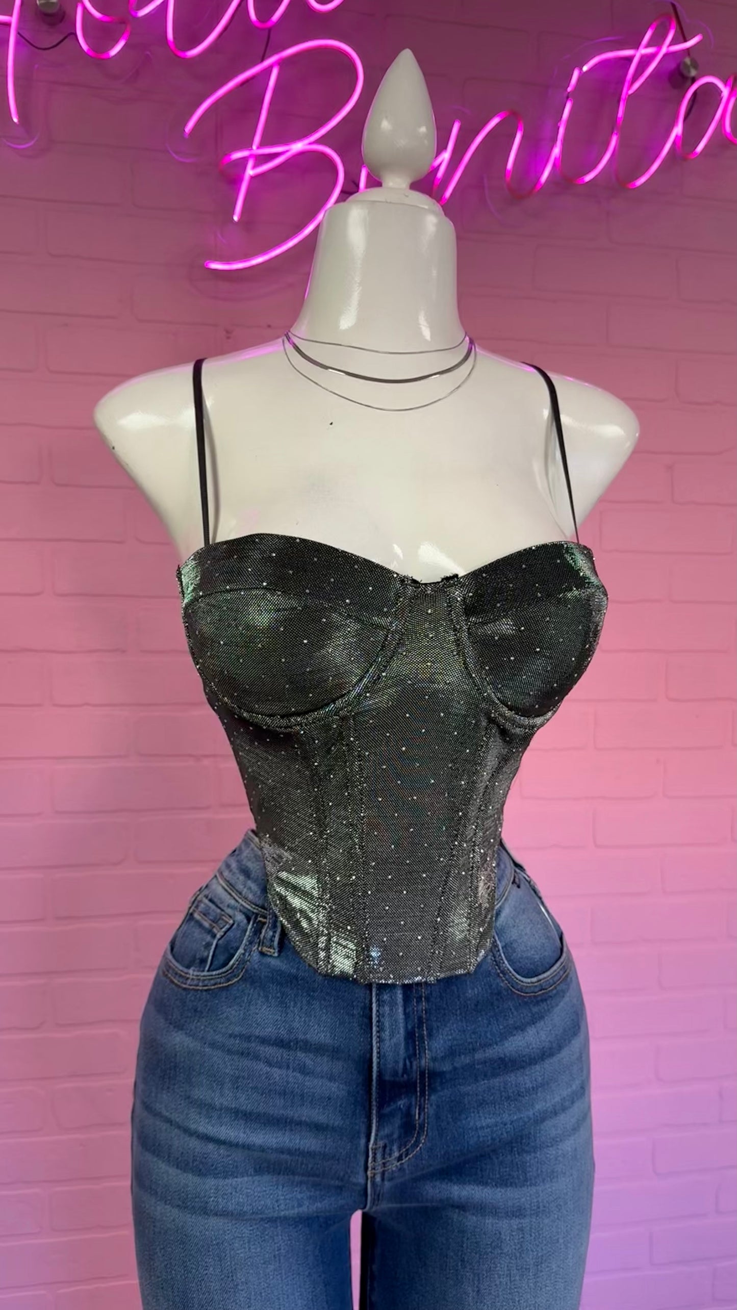 Silver Shimmery Corset Top