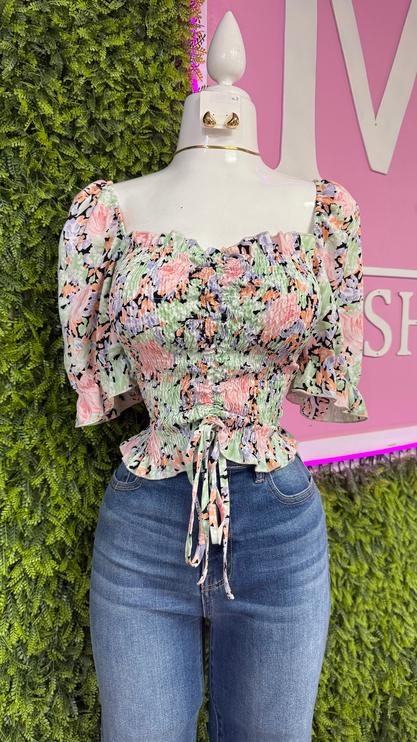 Floral Elastic Top