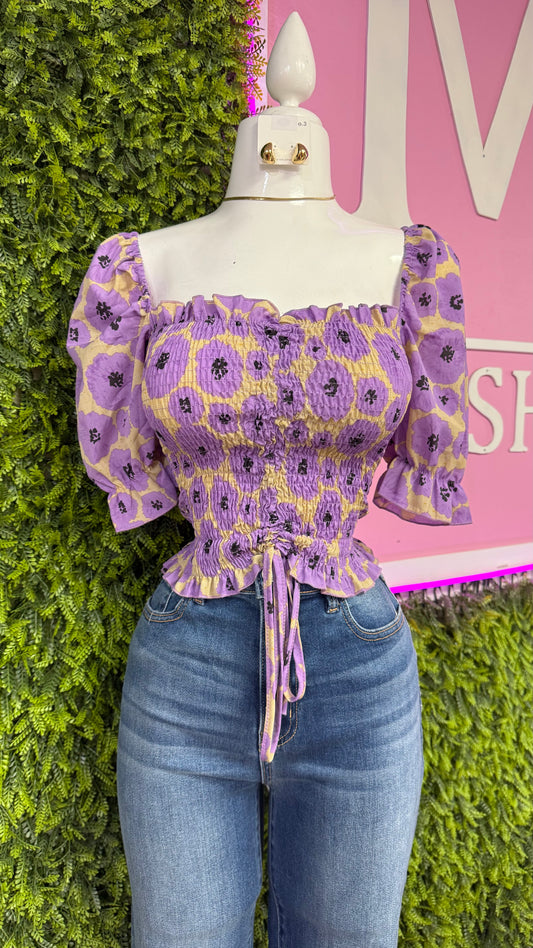 Floral Elastic Top