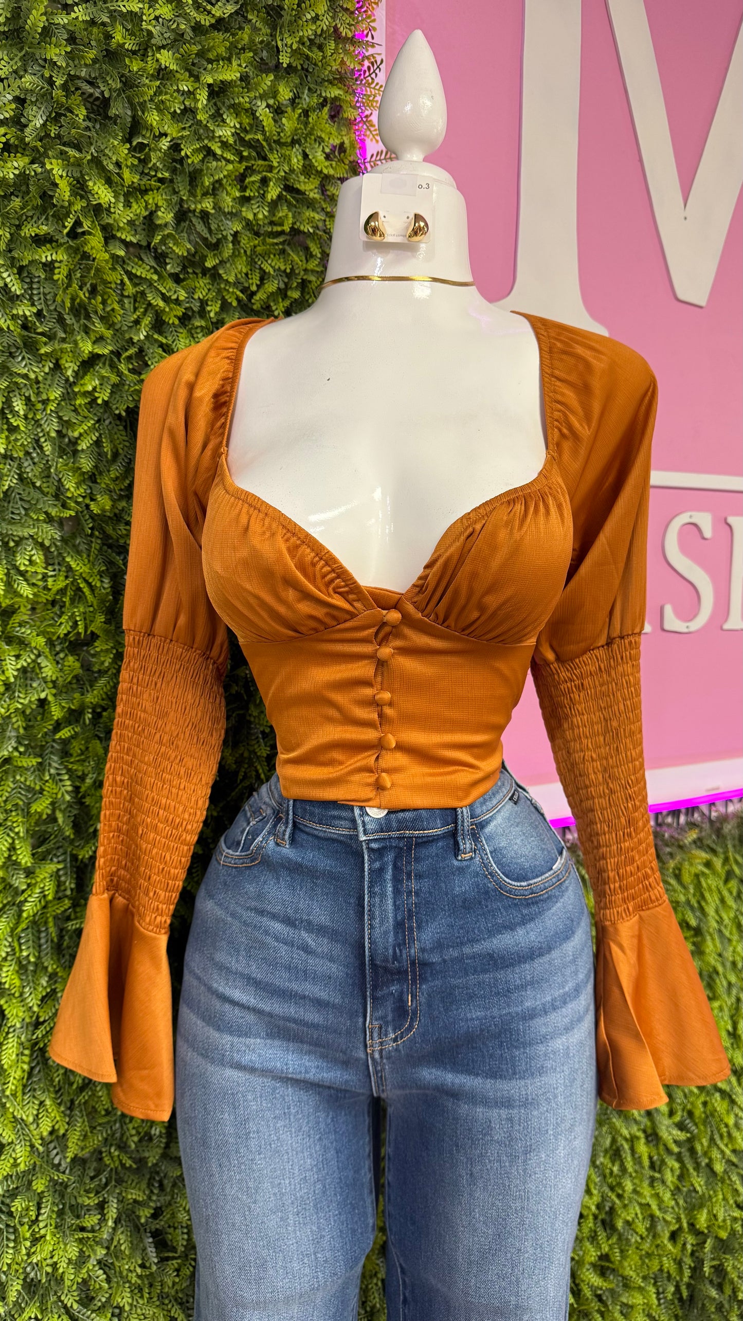 Satin Ruched Top
