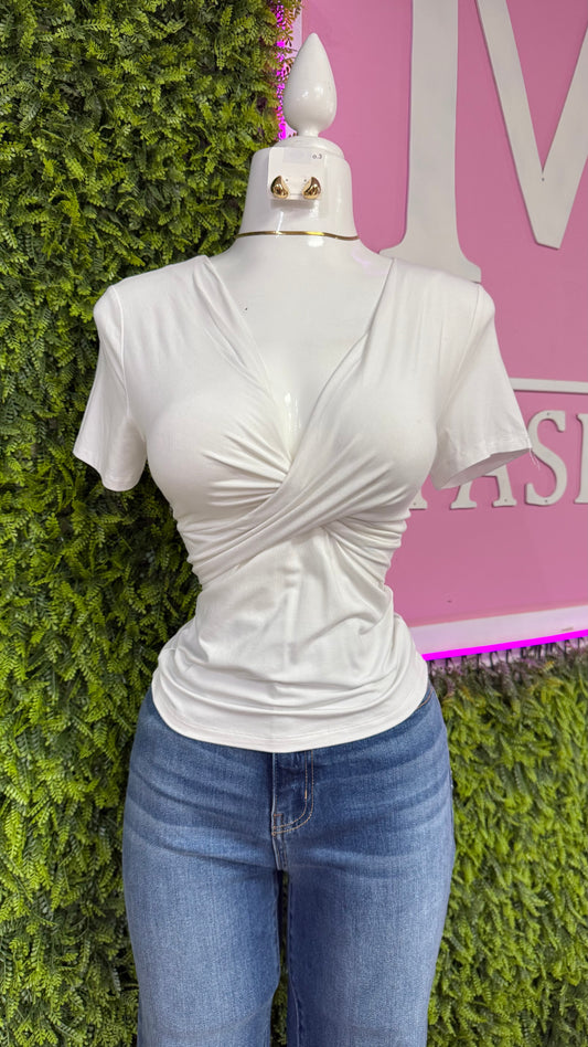 White Short Sleeve Top