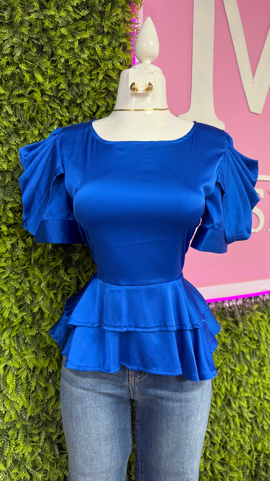 Royal Blue Satin Top