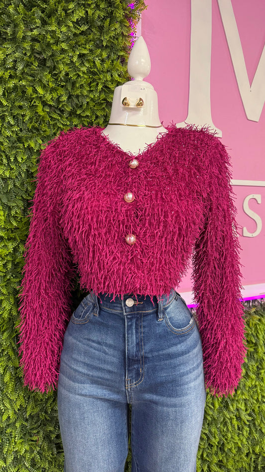 Magenta Fringe Jacket