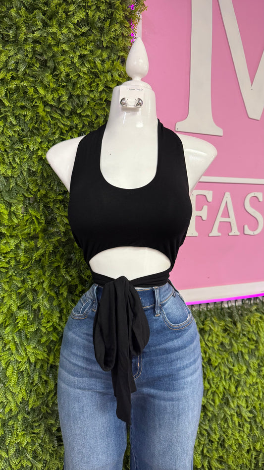 Black Cut Out Top