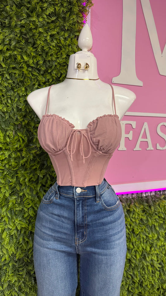 Taupe Crop Top