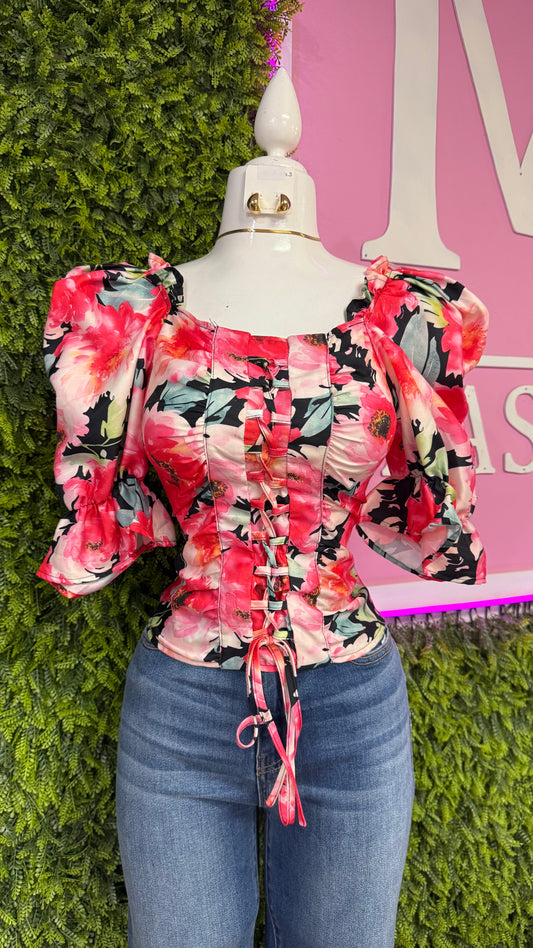 Floral Elastic Top